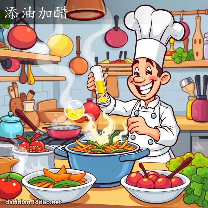添油加醋 - 国语大辞典配图