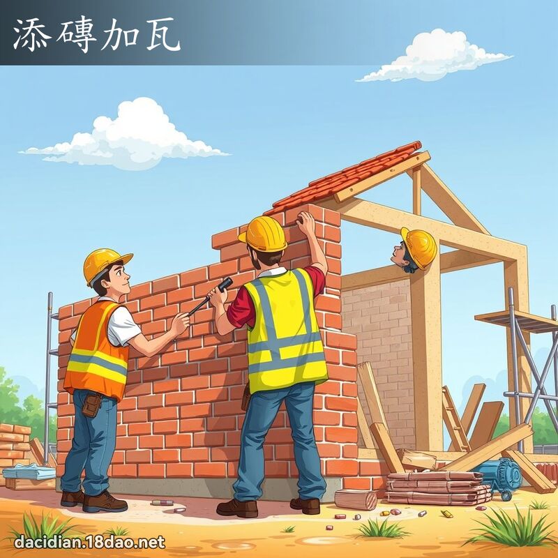 添砖加瓦 - 国语大辞典配图
