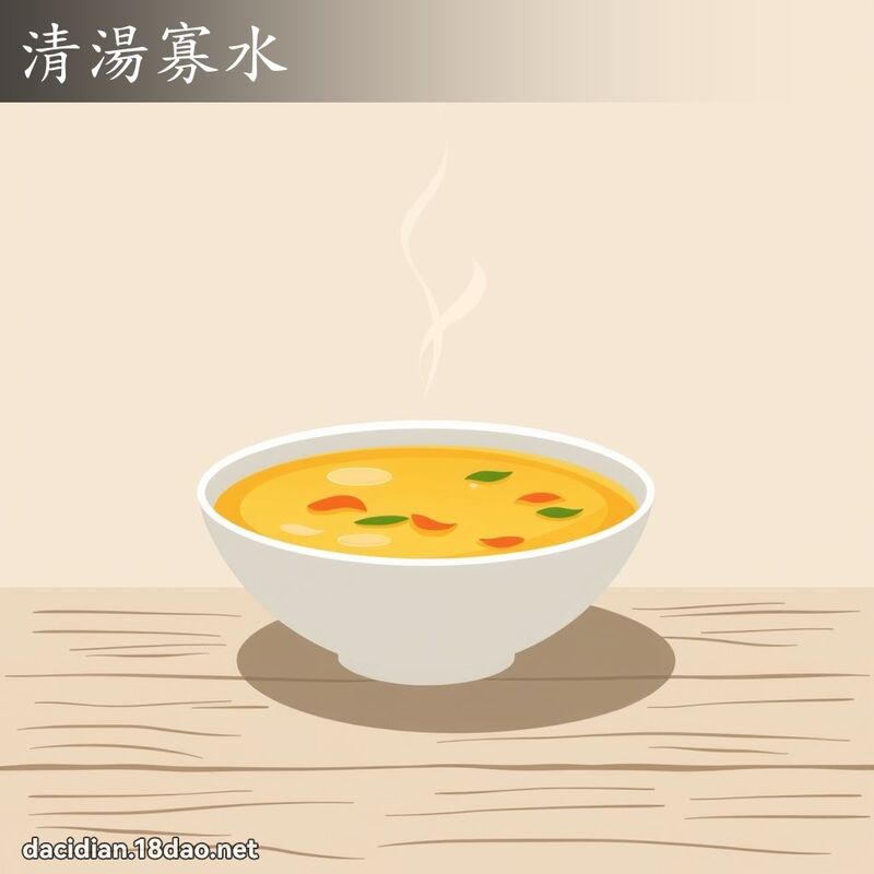 清汤寡水 - 国语大辞典配图