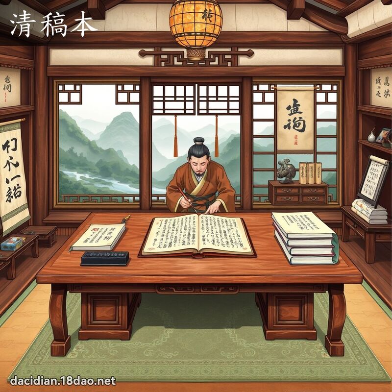 清稿本 - 國語大辭典配圖