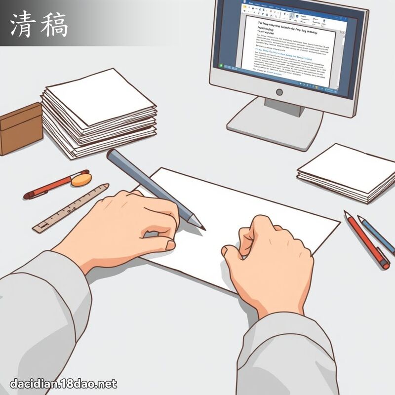 清稿 - 國語大辭典配圖