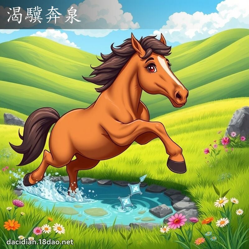 渴驥奔泉 - 國語大辭典配圖