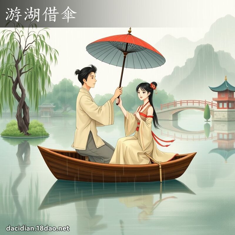 游湖借伞 - 国语大辞典配图