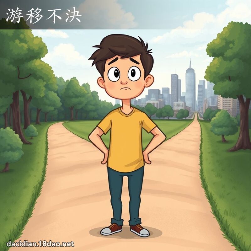 游移不決 - 國語大辭典配圖