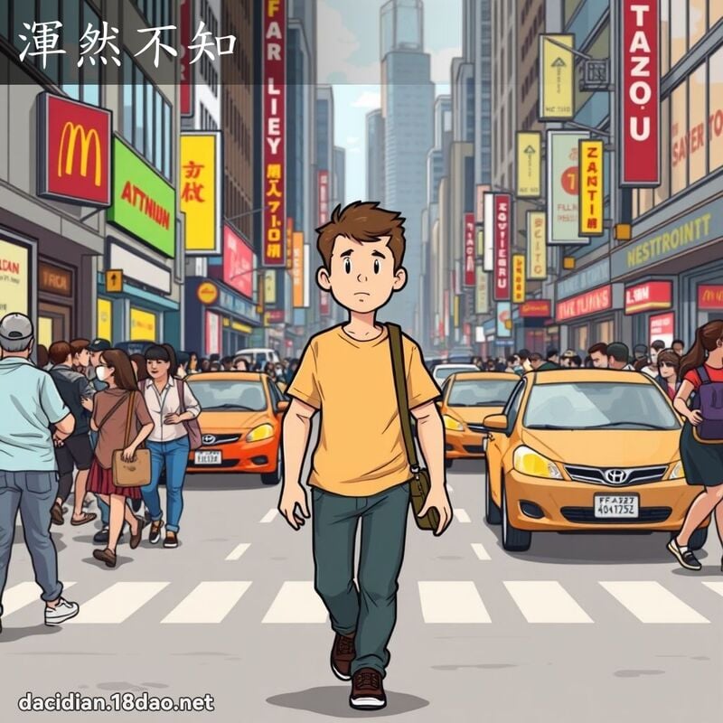 渾然不知 - 國語大辭典配圖