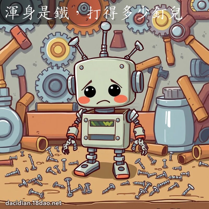 浑身是铁，打得多少钉儿 - 国语大辞典配图