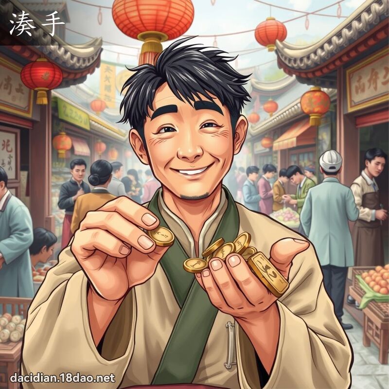 凑手 - 国语大辞典配图