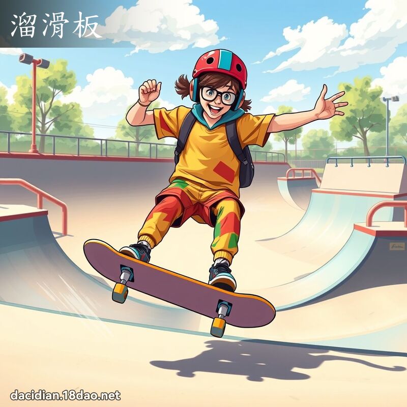 溜滑板 - 國語大辭典配圖