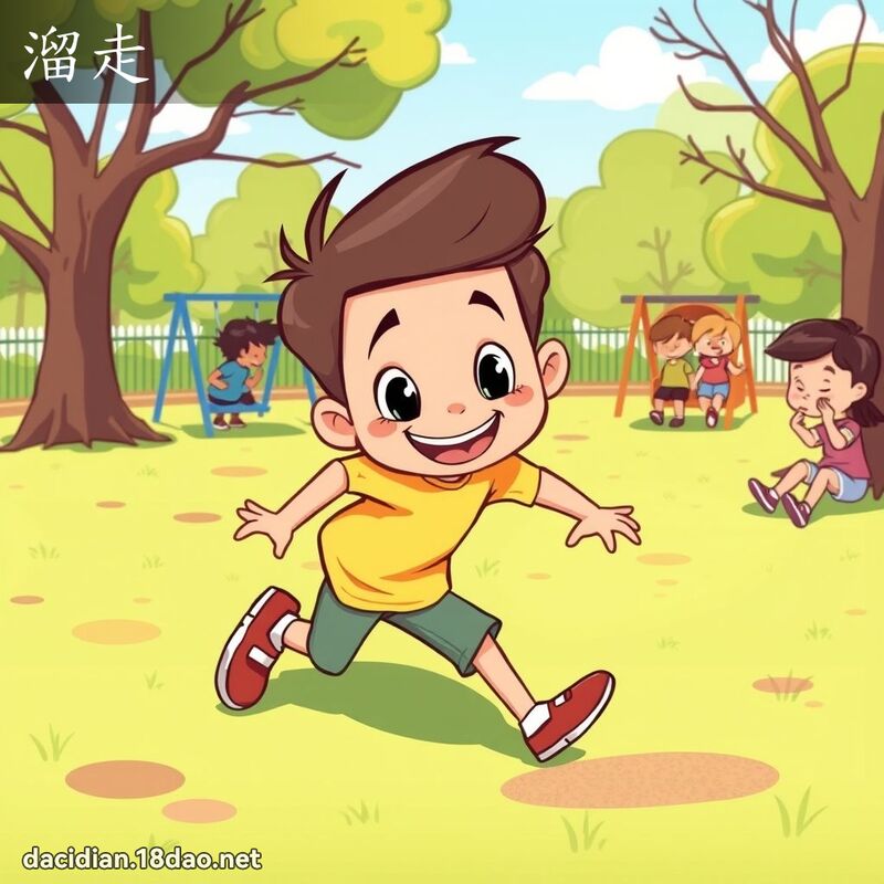 溜走 - 国语大辞典配图