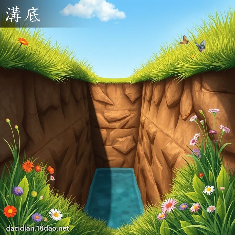 沟底 - 国语大辞典配图