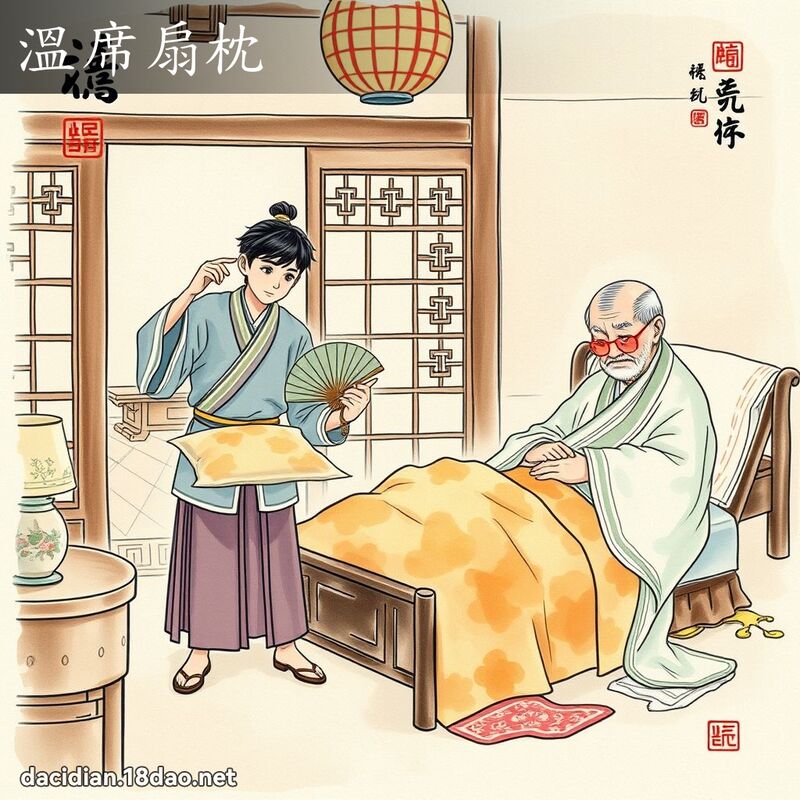 溫席扇枕 - 國語大辭典配圖