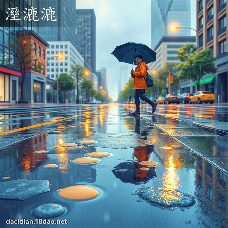 溼漉漉 - 国语大辞典配图