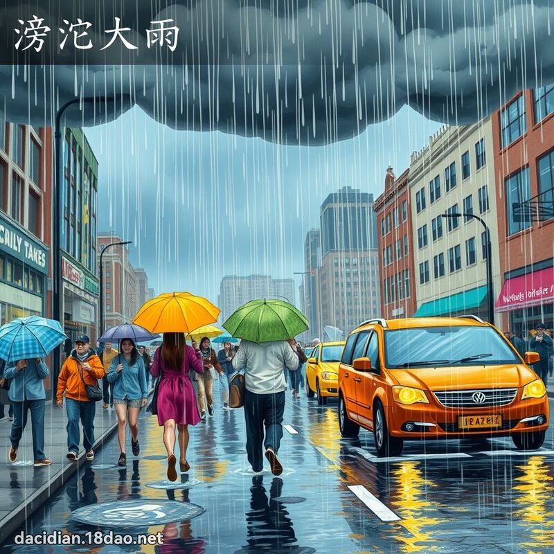 滂沱大雨 - 国语大辞典配图