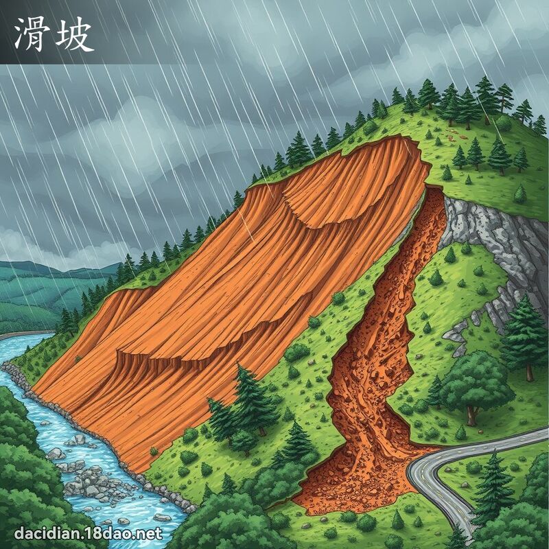 滑坡 - 国语大辞典配图