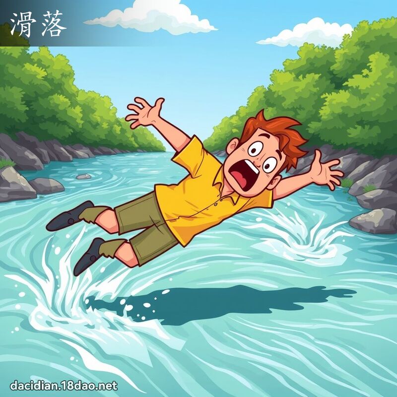 滑落 - 國語大辭典配圖