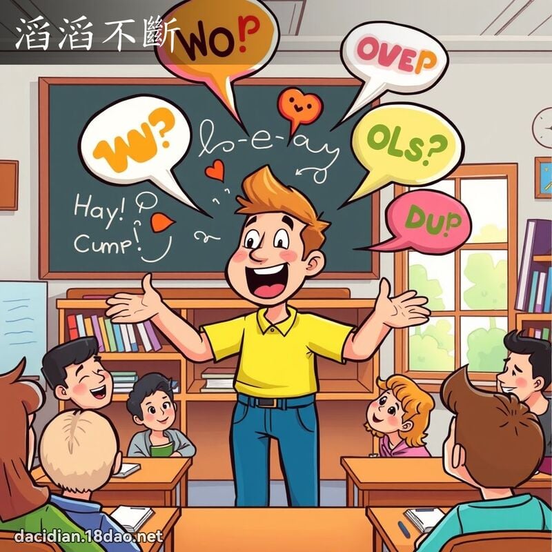 滔滔不斷 - 國語大辭典配圖