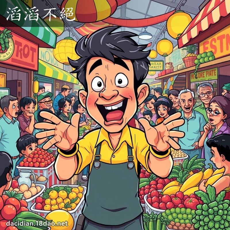 滔滔不绝 - 国语大辞典配图