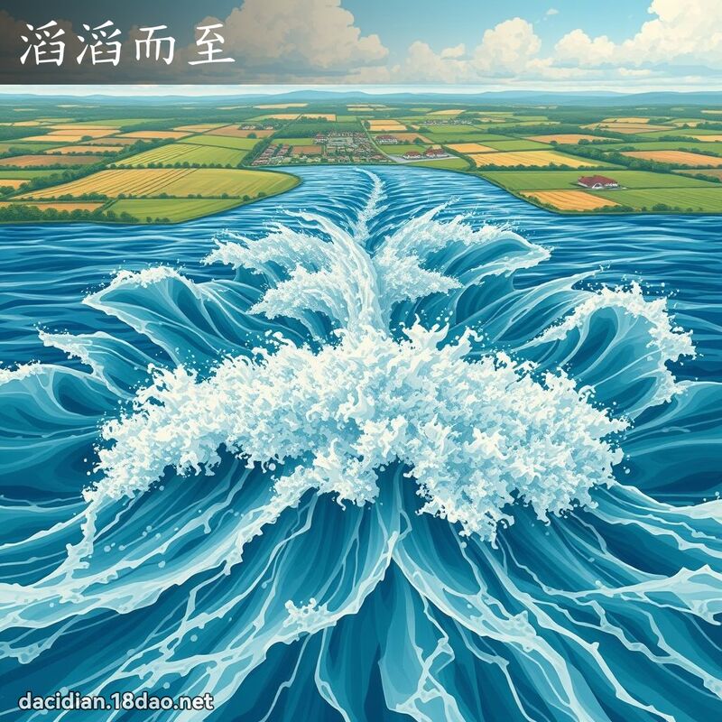 滔滔而至 - 国语大辞典配图
