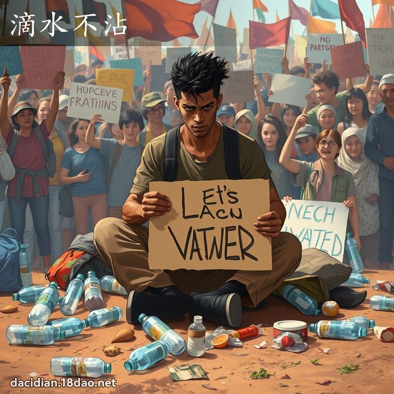 滴水不沾 - 国语大辞典配图