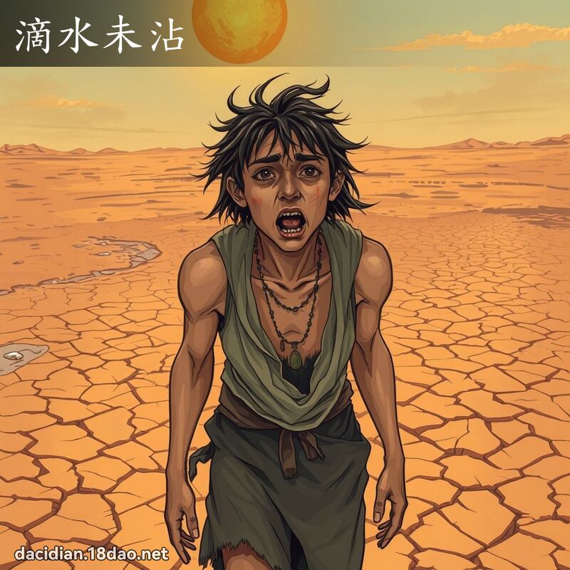 滴水未沾 - 國語大辭典配圖