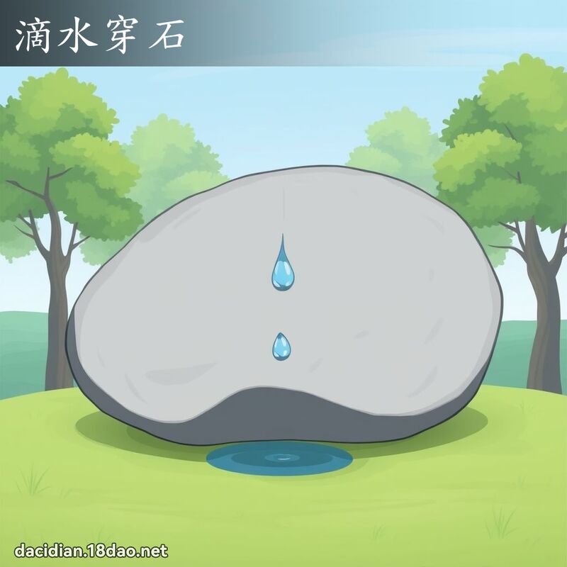 滴水穿石 - 國語大辭典配圖
