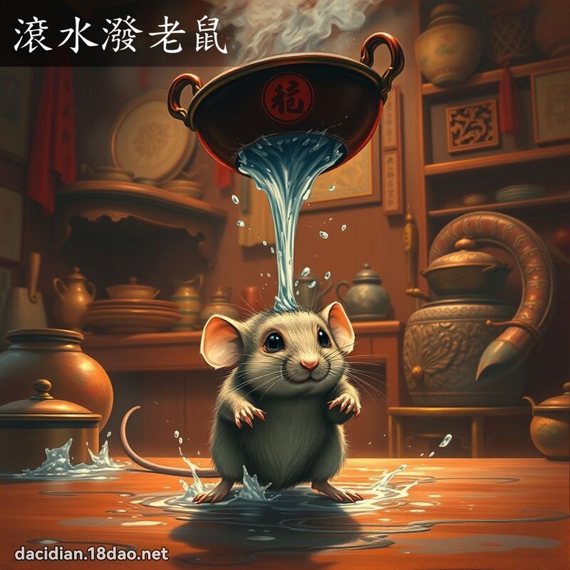 滾水潑老鼠 - 國語大辭典配圖