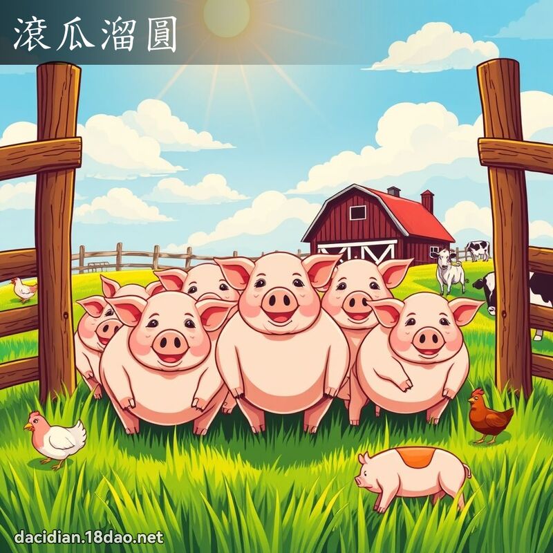 滾瓜溜圓 - 國語大辭典配圖