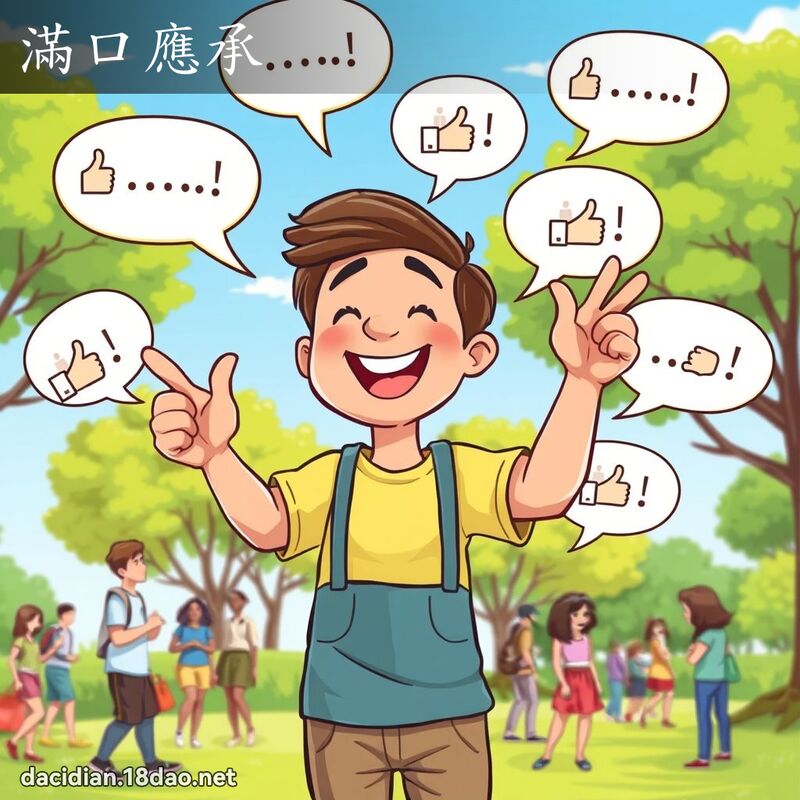 满口应承 - 国语大辞典配图