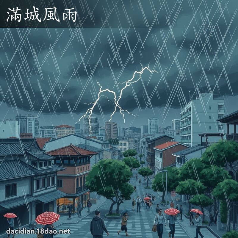 滿城風雨 - 國語大辭典配圖