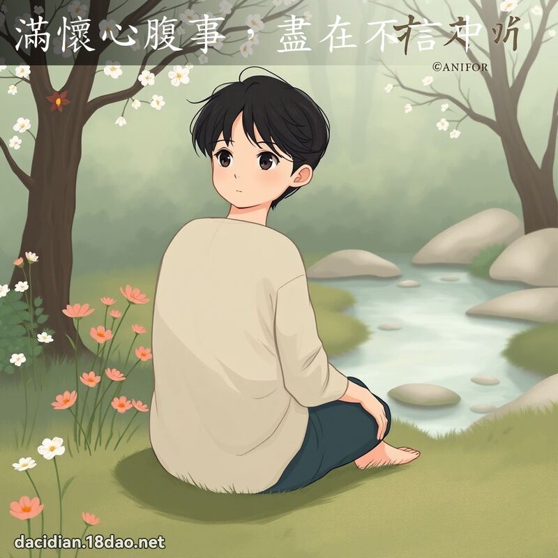 滿懷心腹事，盡在不言中 - 國語大辭典配圖