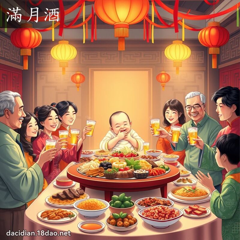 滿月酒 - 國語大辭典配圖