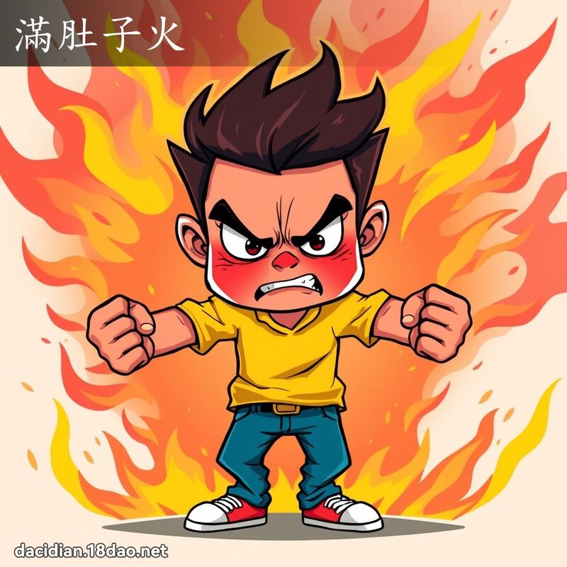 滿肚子火 - 國語大辭典配圖
