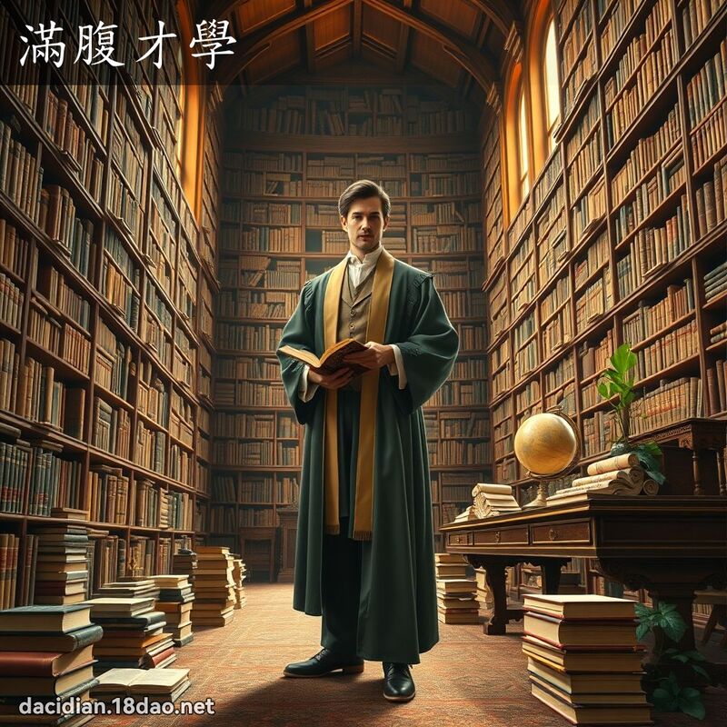 滿腹才學 - 國語大辭典配圖