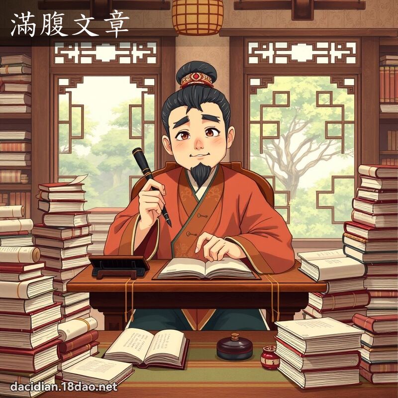 滿腹文章 - 國語大辭典配圖