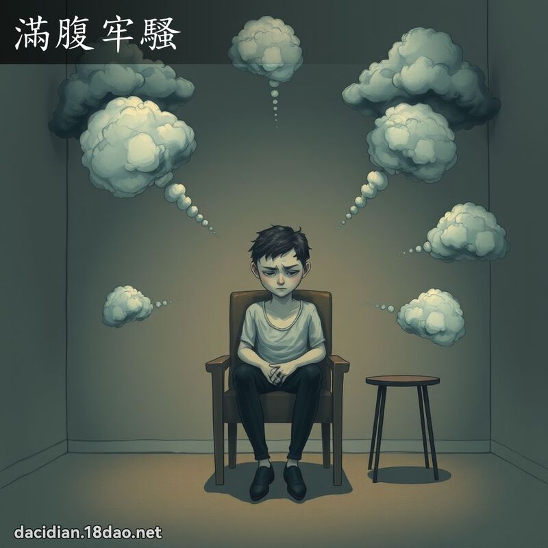 满腹牢骚 - 国语大辞典配图