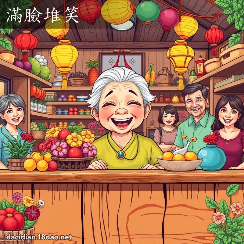 滿臉堆笑 - 國語大辭典配圖