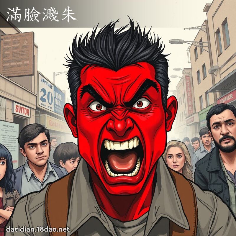 滿臉濺朱 - 國語大辭典配圖