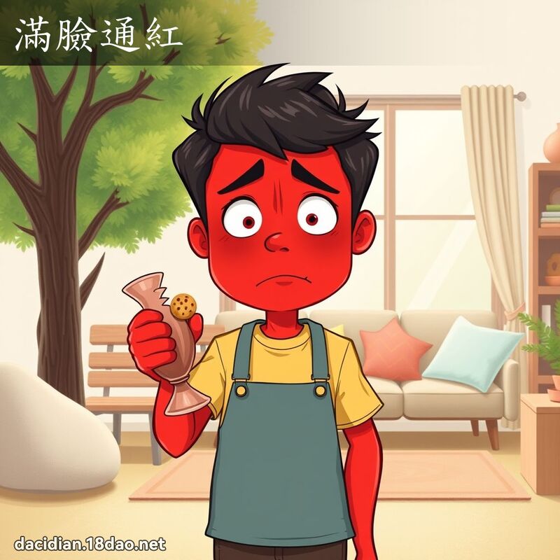 满脸通红 - 国语大辞典配图
