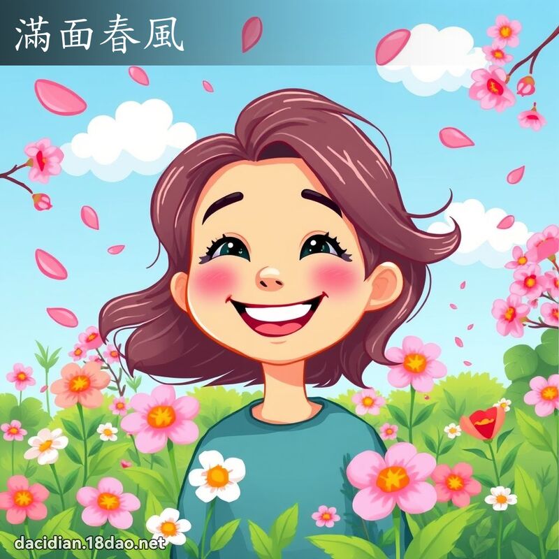 满面春风 - 国语大辞典配图