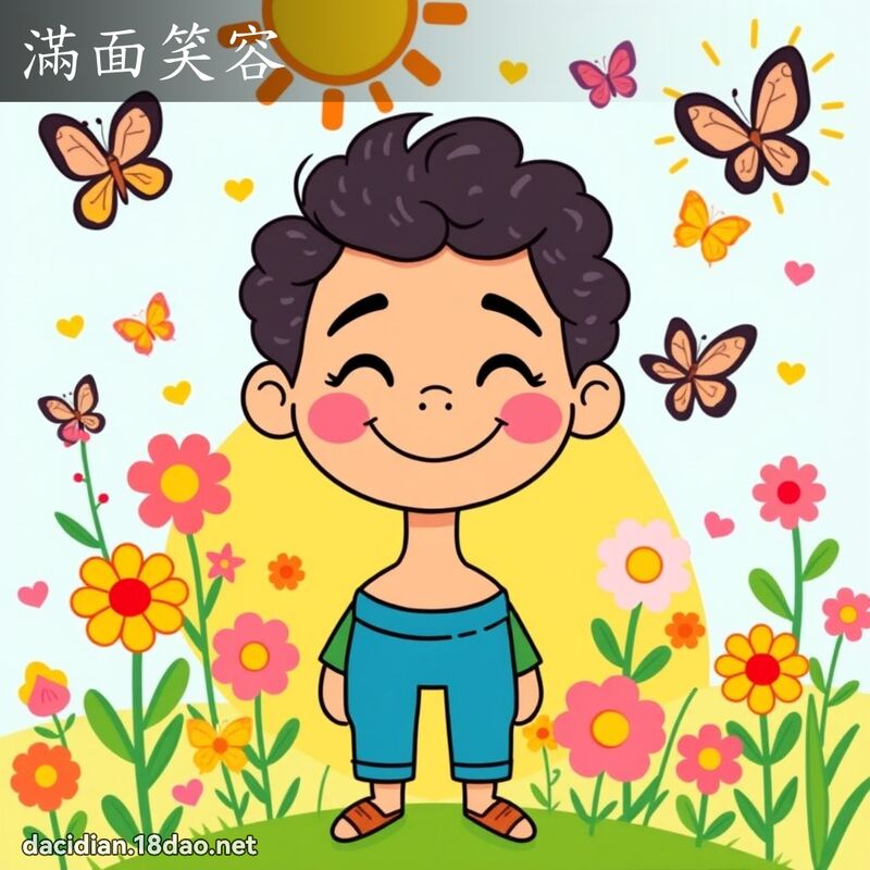 满面笑容 - 国语大辞典配图