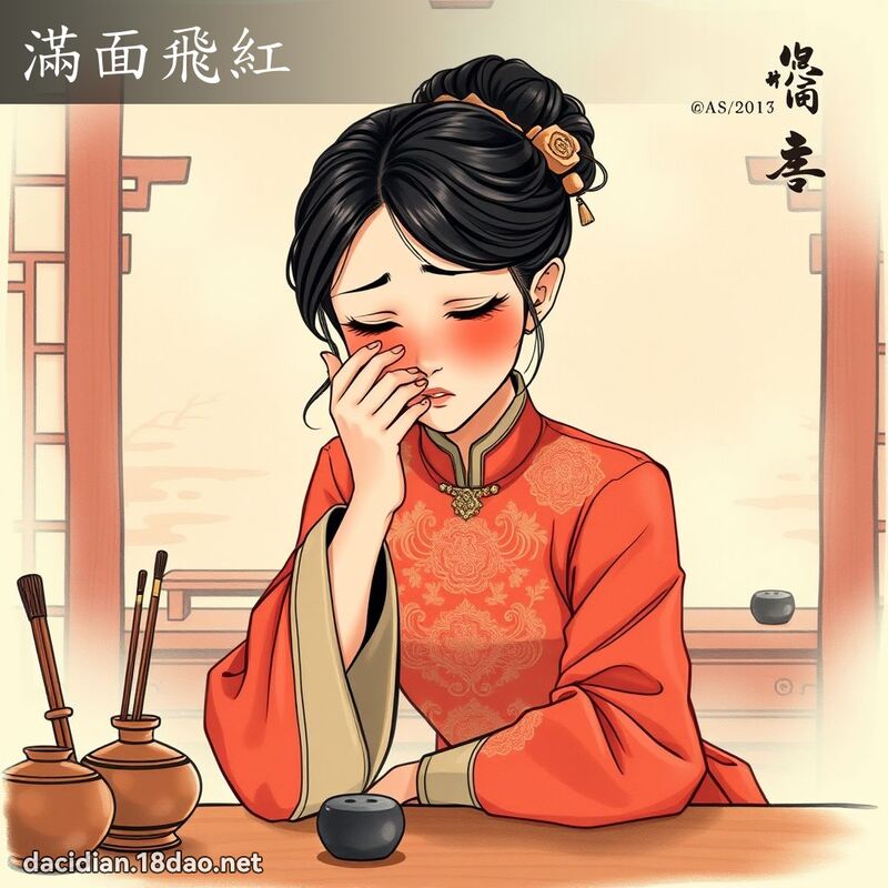 滿面飛紅 - 國語大辭典配圖