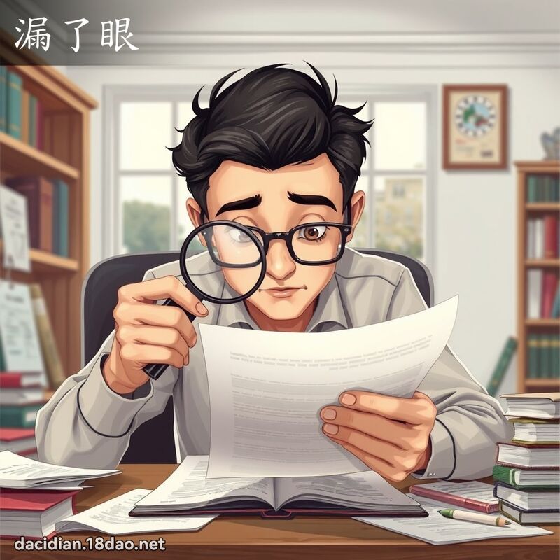 漏了眼 - 國語大辭典配圖