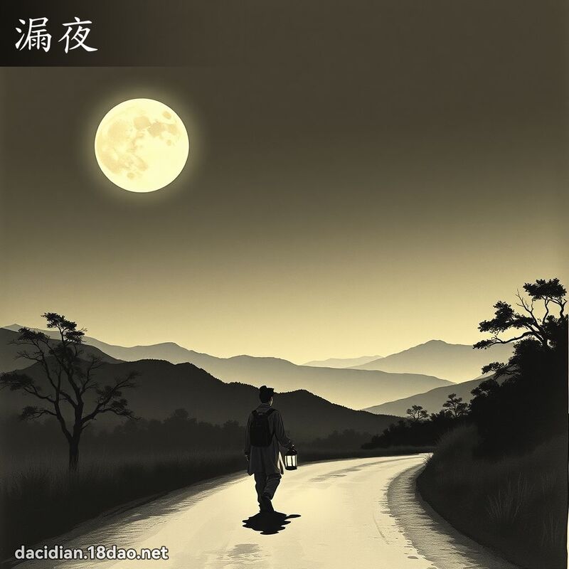 漏夜 - 國語大辭典配圖