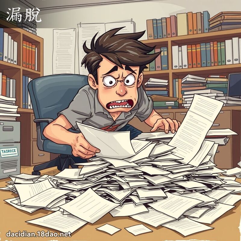 漏脫 - 國語大辭典配圖