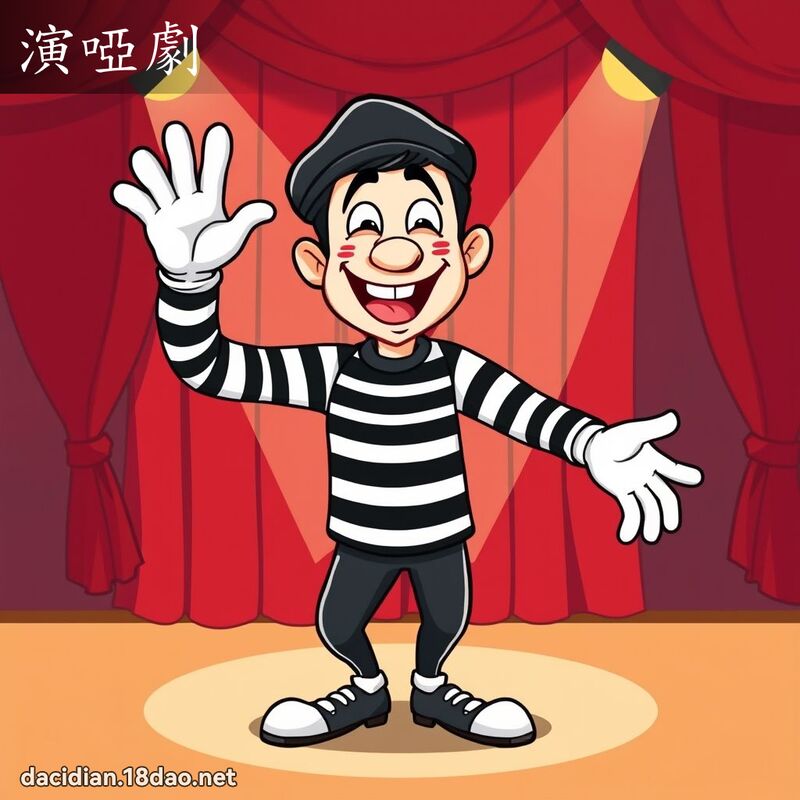 演啞劇 - 國語大辭典配圖