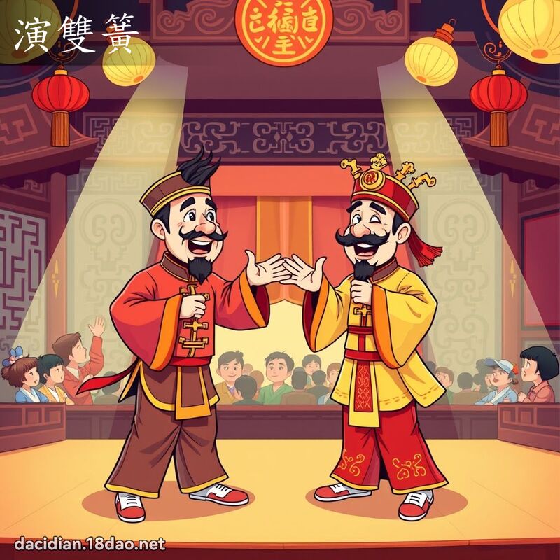 演双簧 - 国语大辞典配图