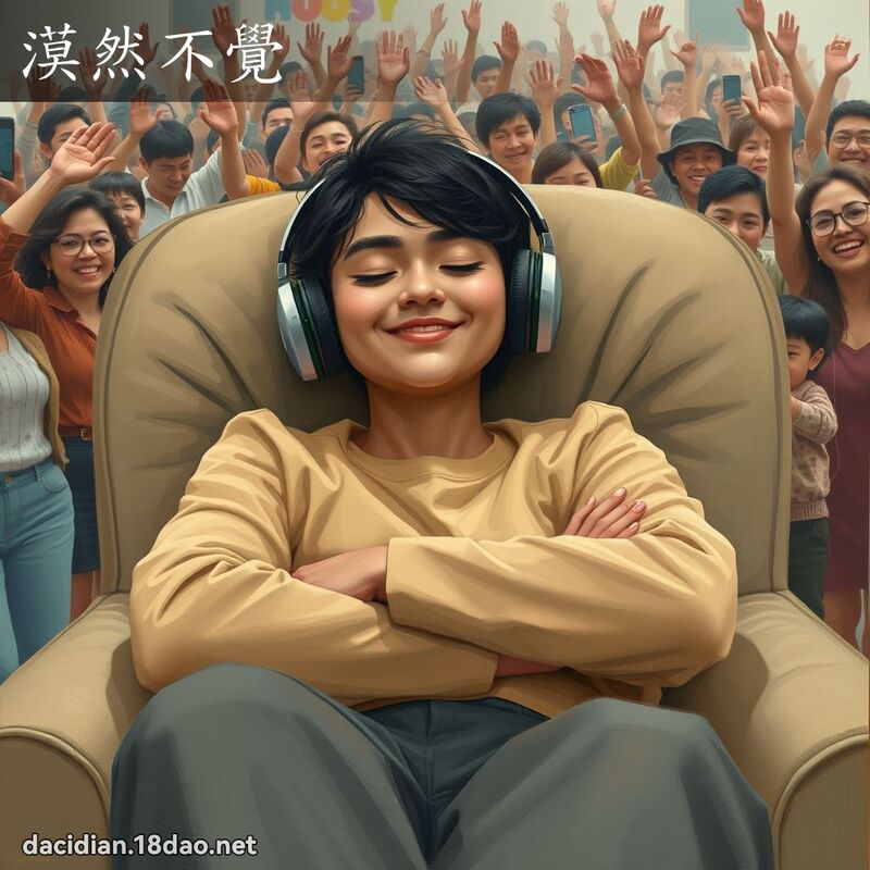 漠然不覺 - 國語大辭典配圖