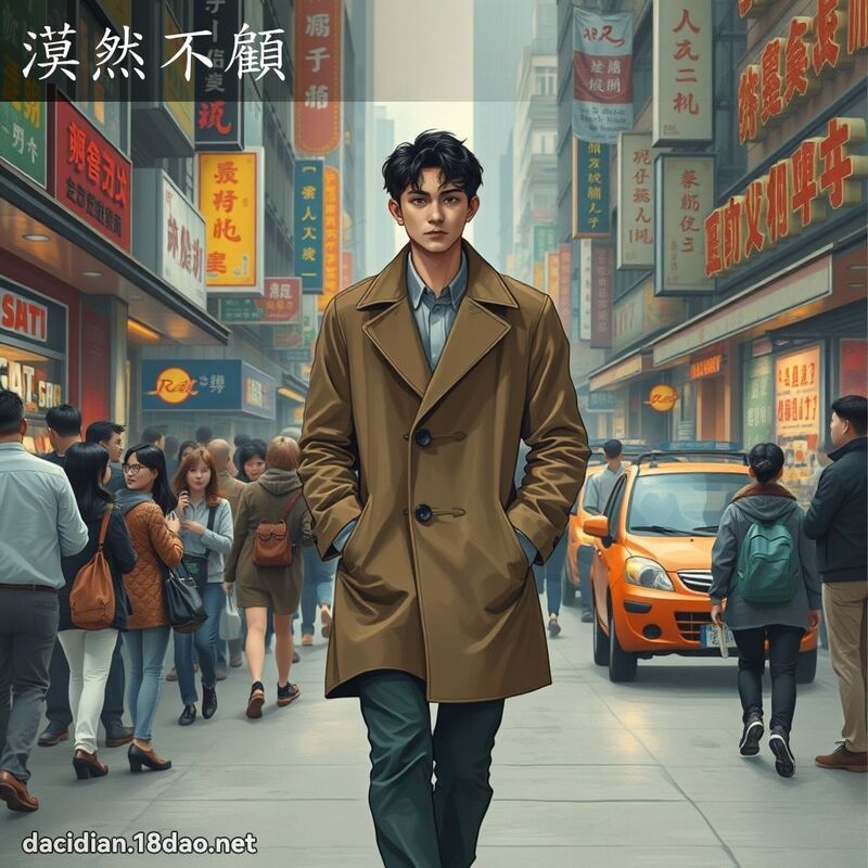 漠然不顧 - 國語大辭典配圖