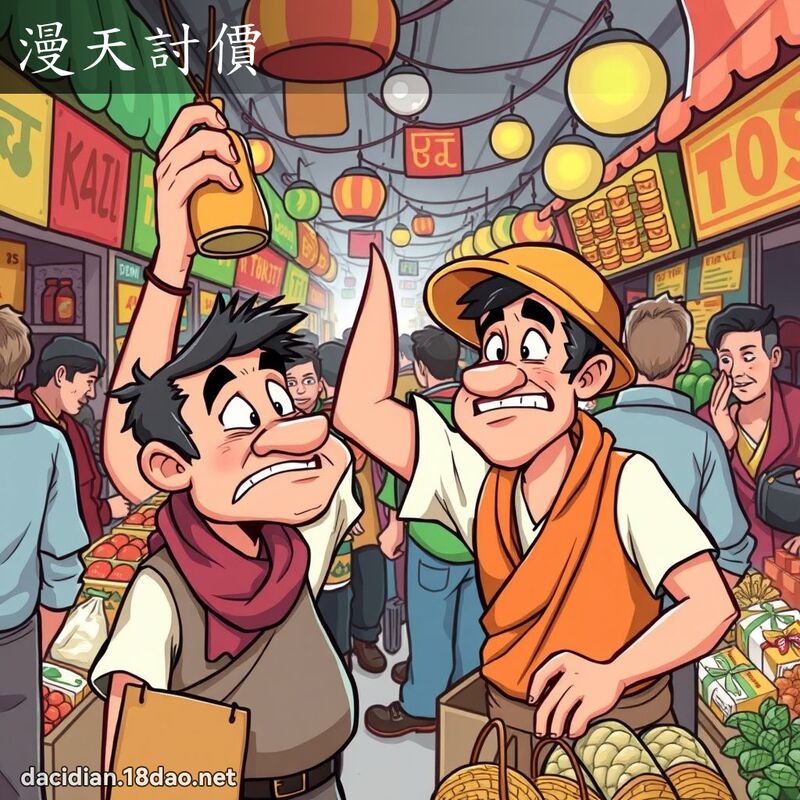 漫天討價 - 國語大辭典配圖