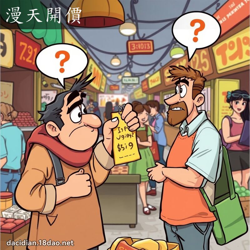 漫天開價 - 國語大辭典配圖